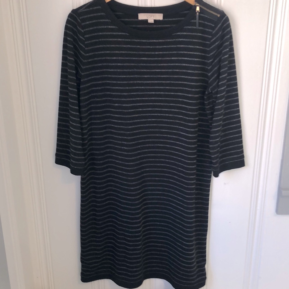 Striped black and grey dress